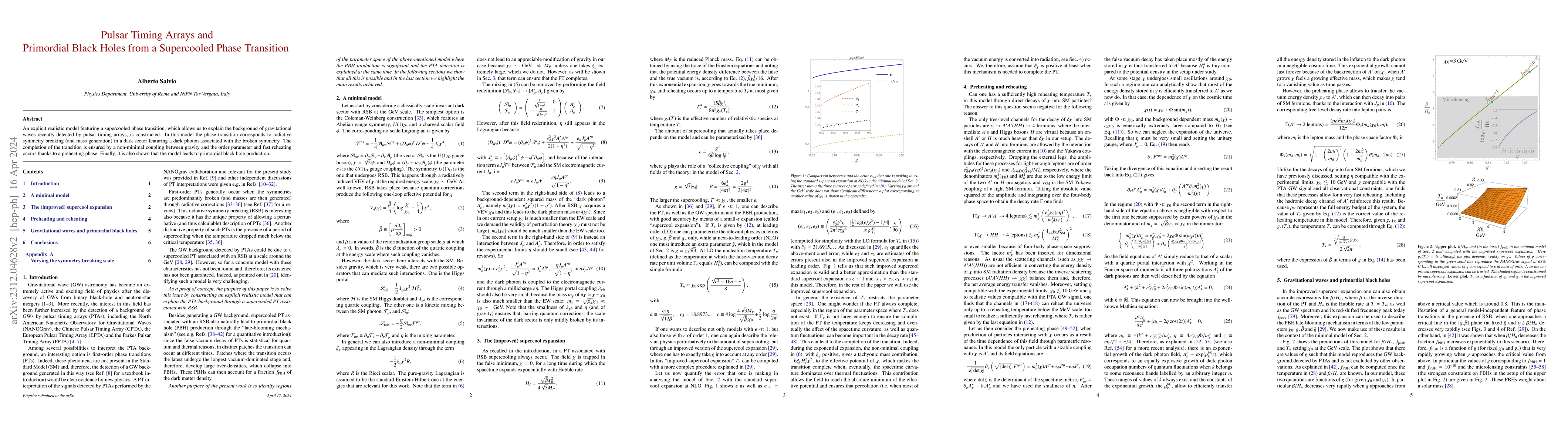 Thumbnail for Pulsar Timing Arrays and Primordial Black Holes from a Supercooled Phase
  Transition