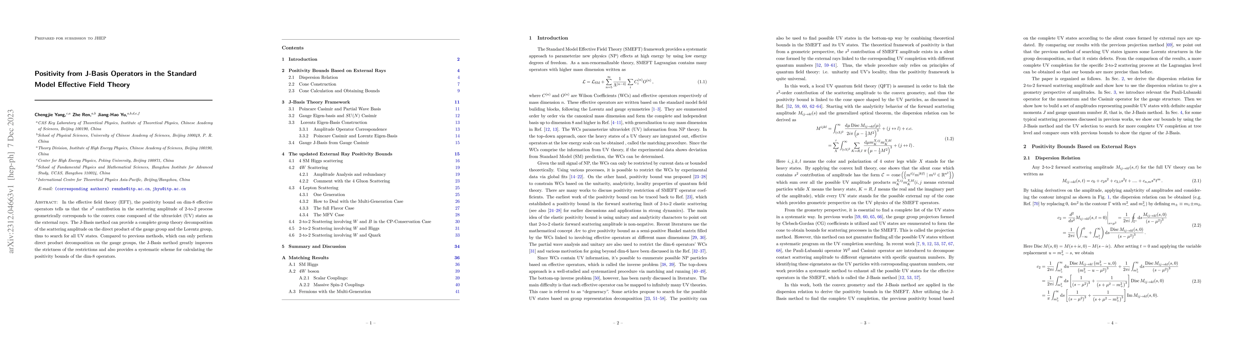 Thumbnail for Positivity from J-Basis Operators in the Standard Model Effective Field
  Theory