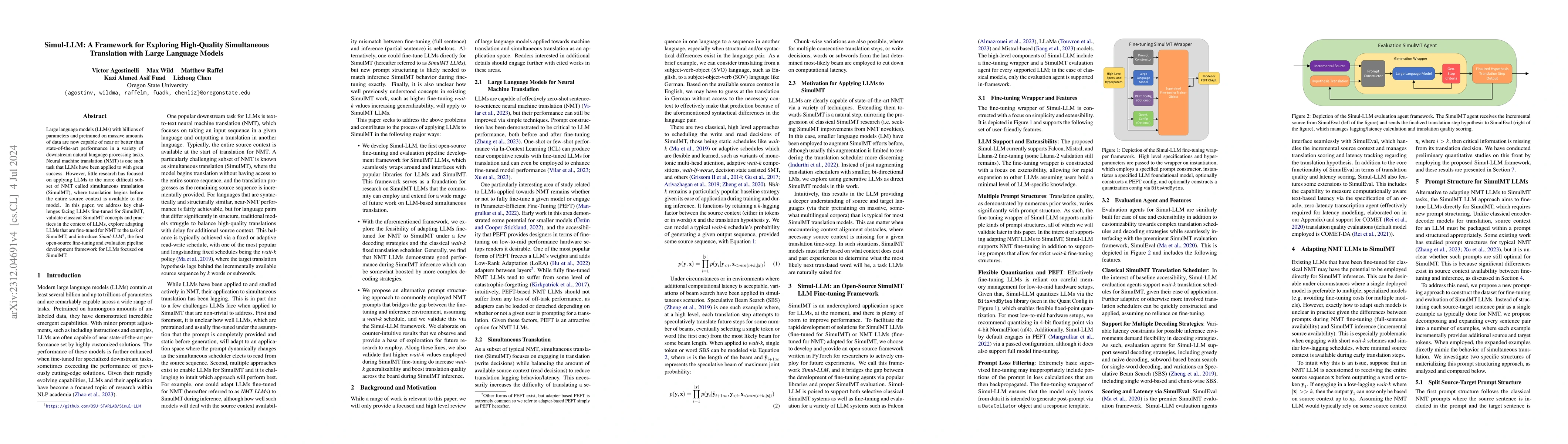 Thumbnail for Simul-LLM: A Framework for Exploring High-Quality Simultaneous
  Translation with Large Language Models