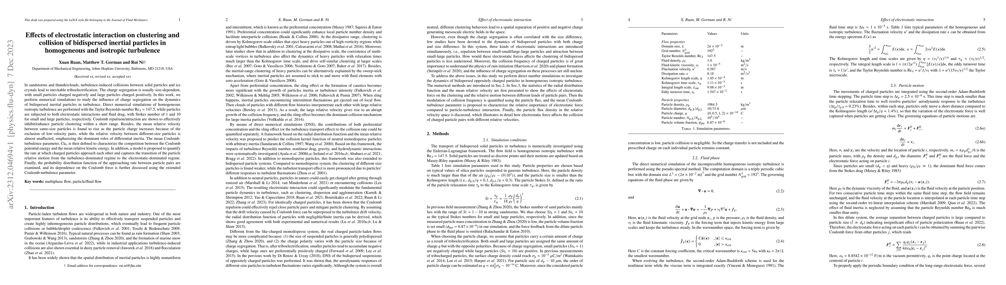 Thumbnail for Effects of electrostatic interaction on clustering and collision of
  bidispersed inertial particles in homogeneous and isotropic turbulence