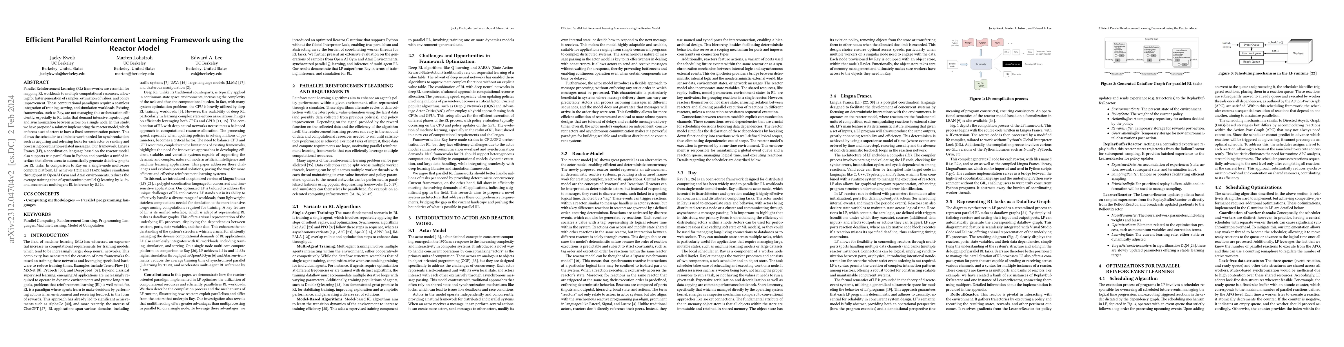 Thumbnail for Efficient Parallel Reinforcement Learning Framework using the Reactor
  Model