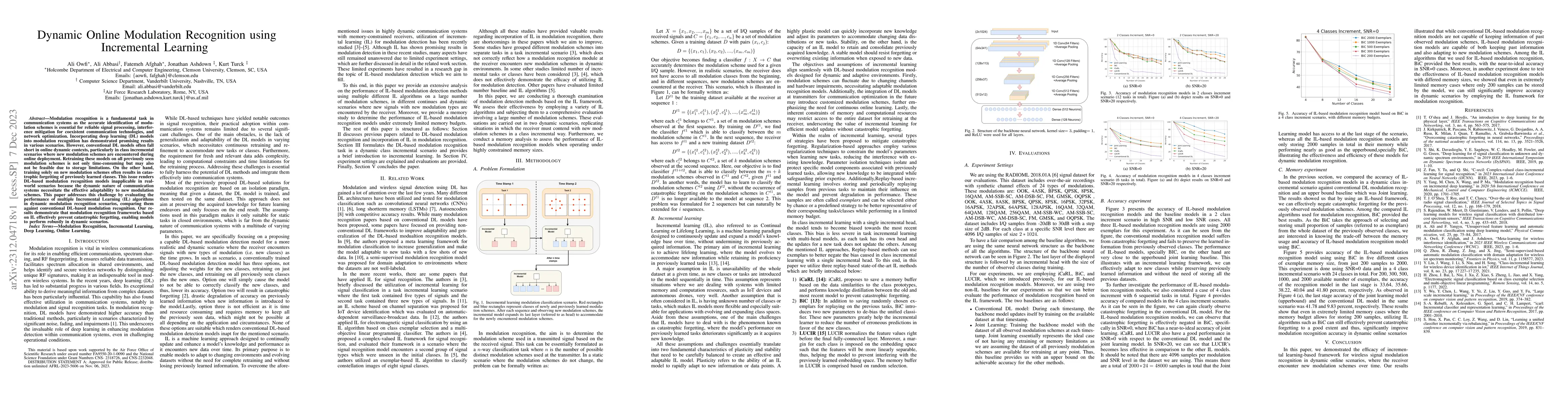Thumbnail for Dynamic Online Modulation Recognition using Incremental Learning