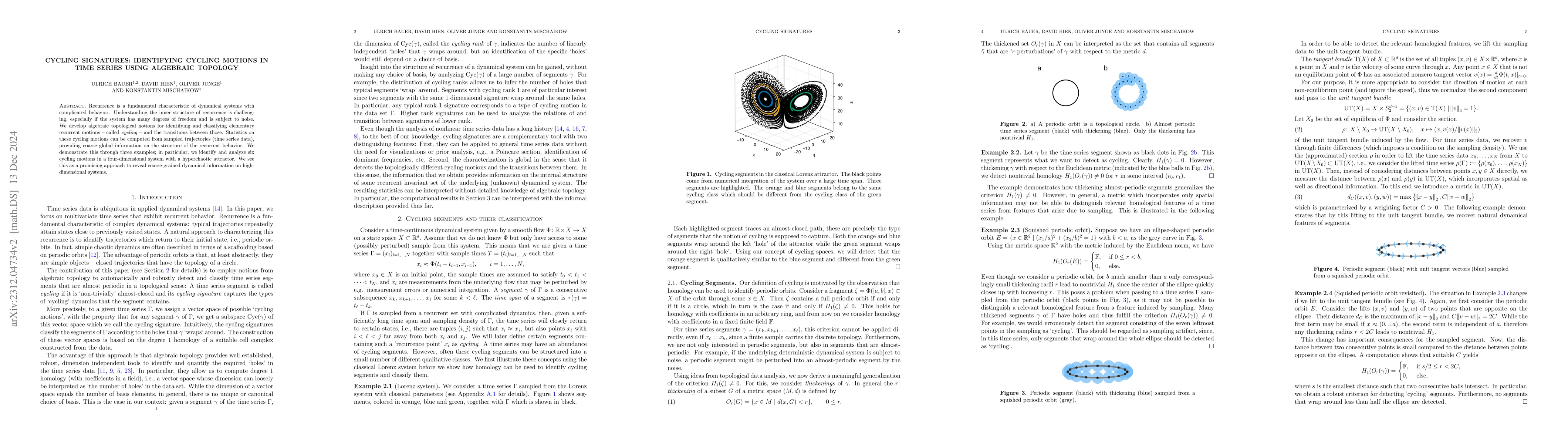 Thumbnail for Cycling Signatures: Identifying Oscillations from Time Series using
  Algebraic Topology