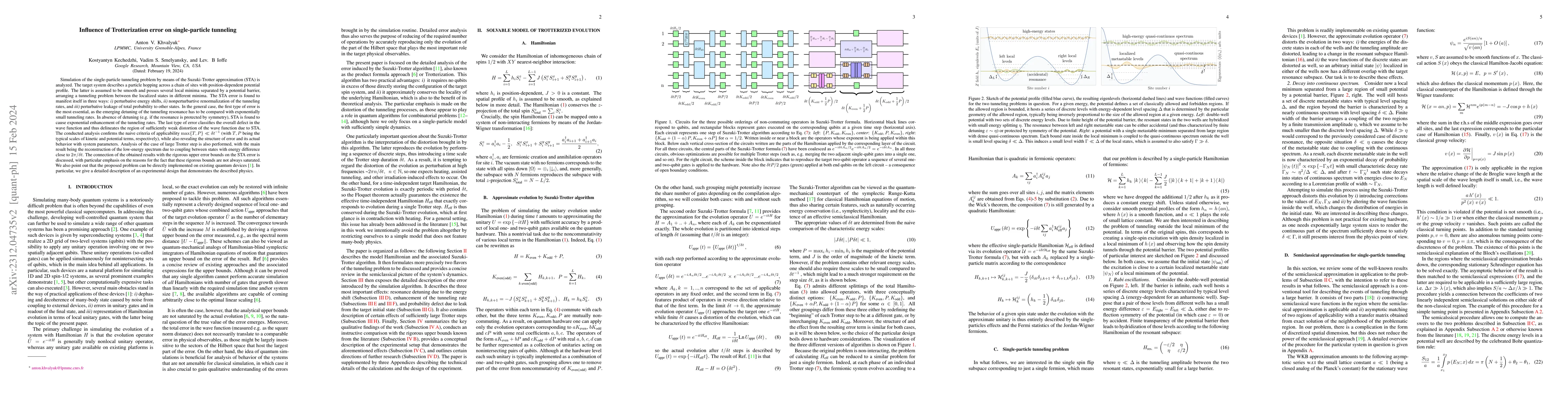 Thumbnail for Influence of Trotterization error on single-particle tunneling