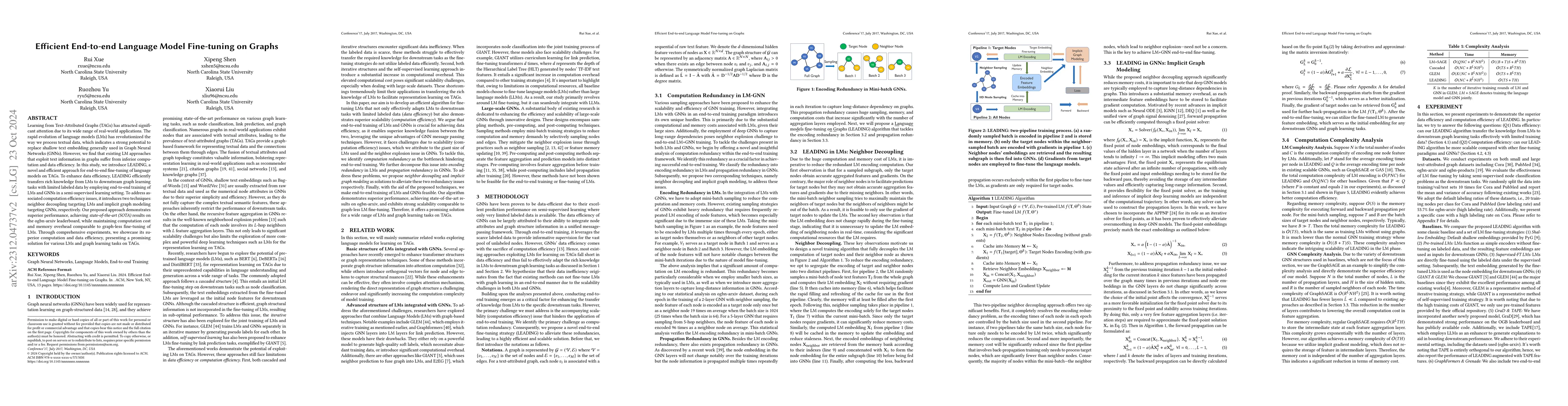 Thumbnail for Efficient Large Language Models Fine-Tuning On Graphs