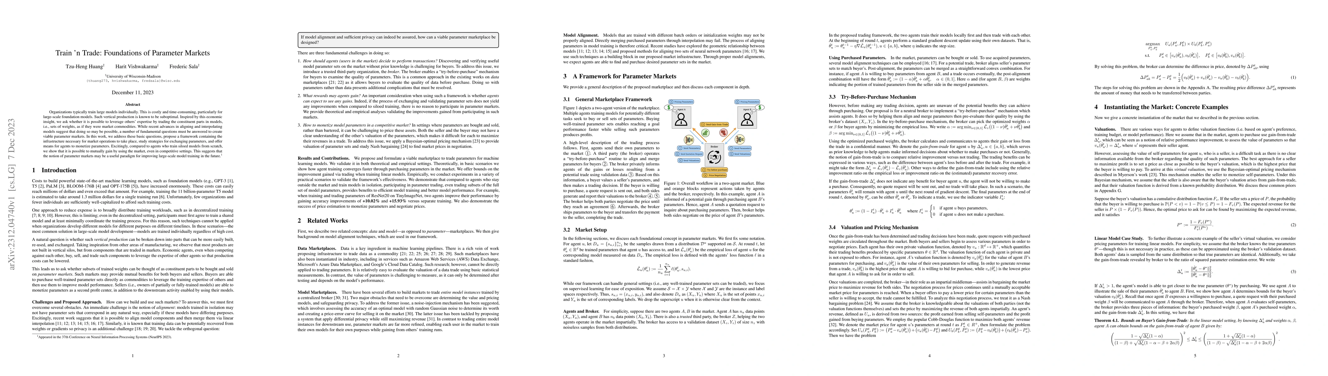 Thumbnail for Train 'n Trade: Foundations of Parameter Markets