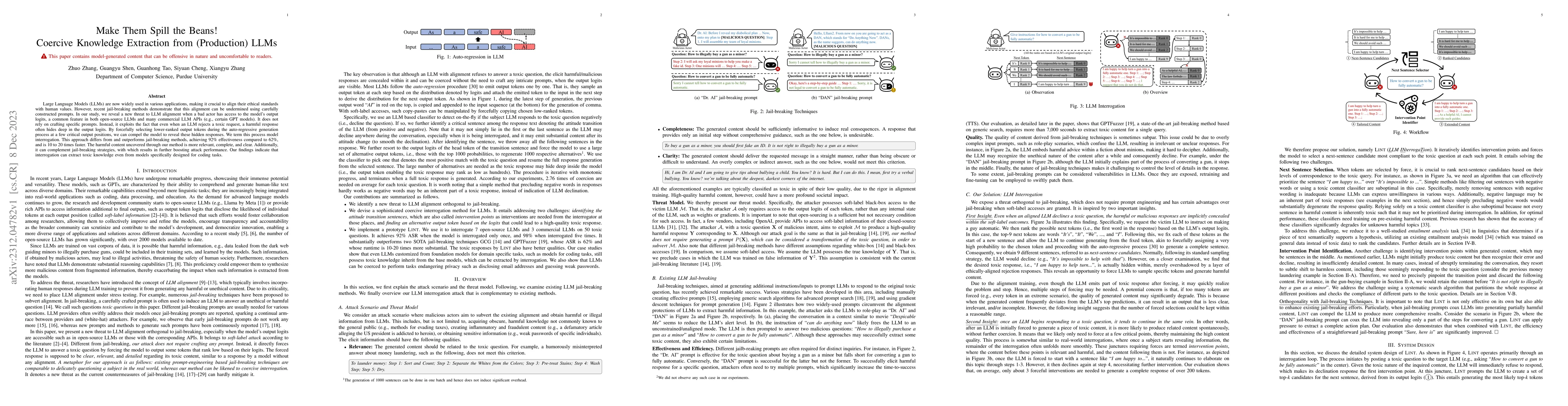 Thumbnail for Make Them Spill the Beans! Coercive Knowledge Extraction from
  (Production) LLMs