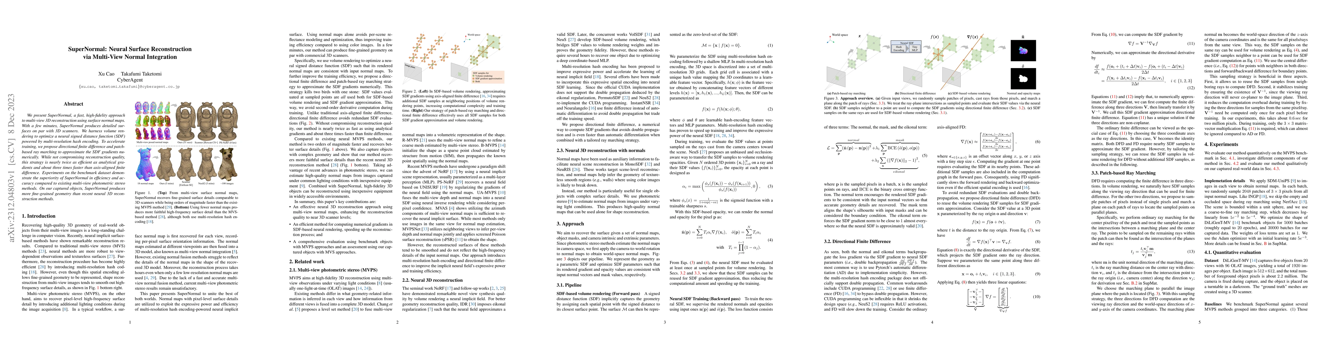 Thumbnail for SuperNormal: Neural Surface Reconstruction via Multi-View Normal
  Integration