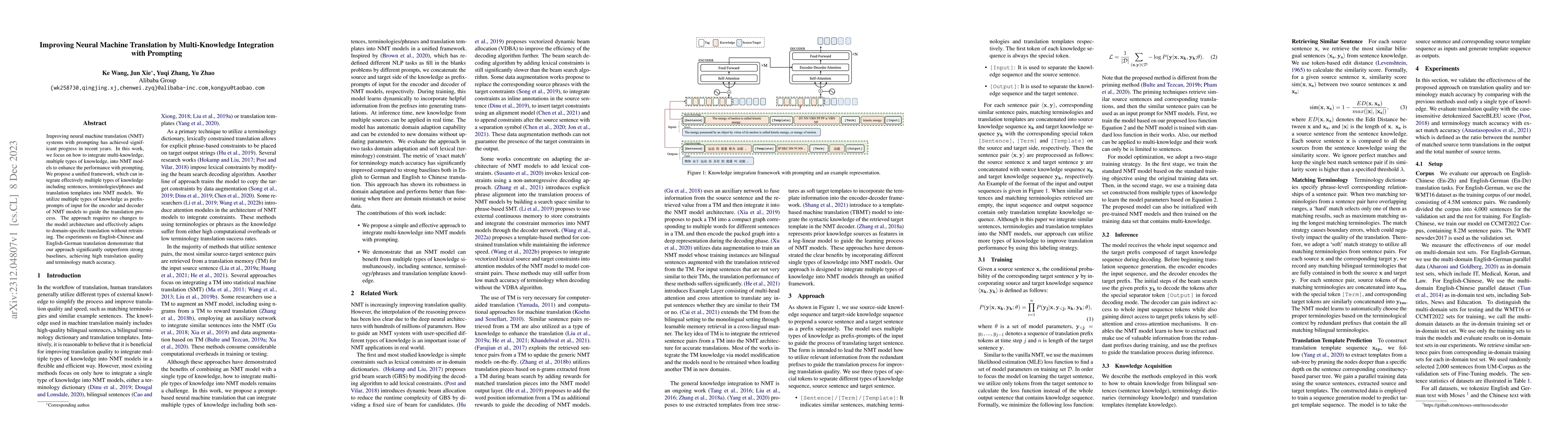 Thumbnail for Improving Neural Machine Translation by Multi-Knowledge Integration with
  Prompting