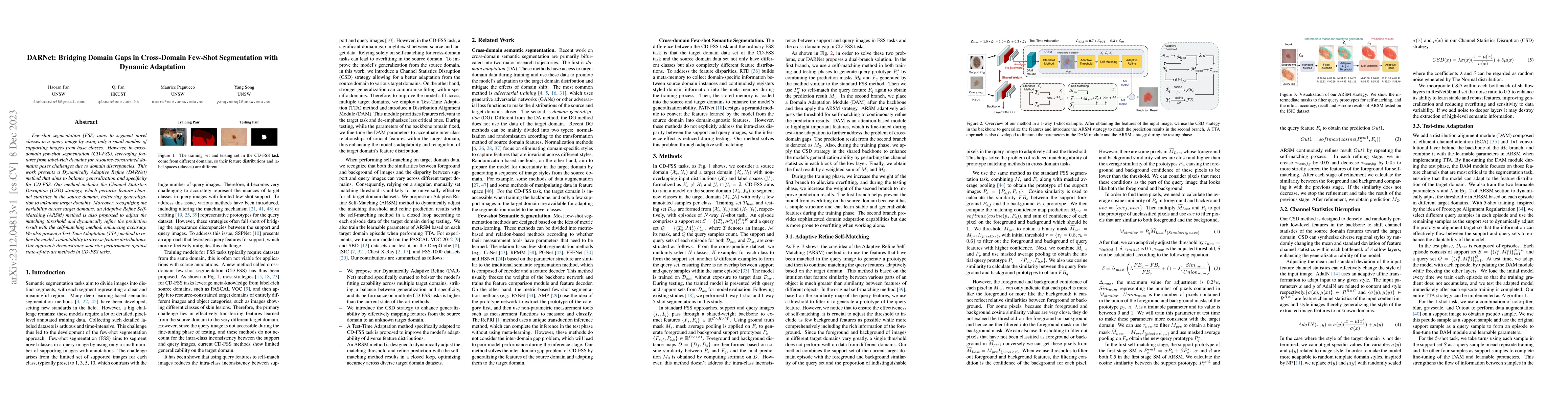 Thumbnail for DARNet: Bridging Domain Gaps in Cross-Domain Few-Shot Segmentation with
  Dynamic Adaptation