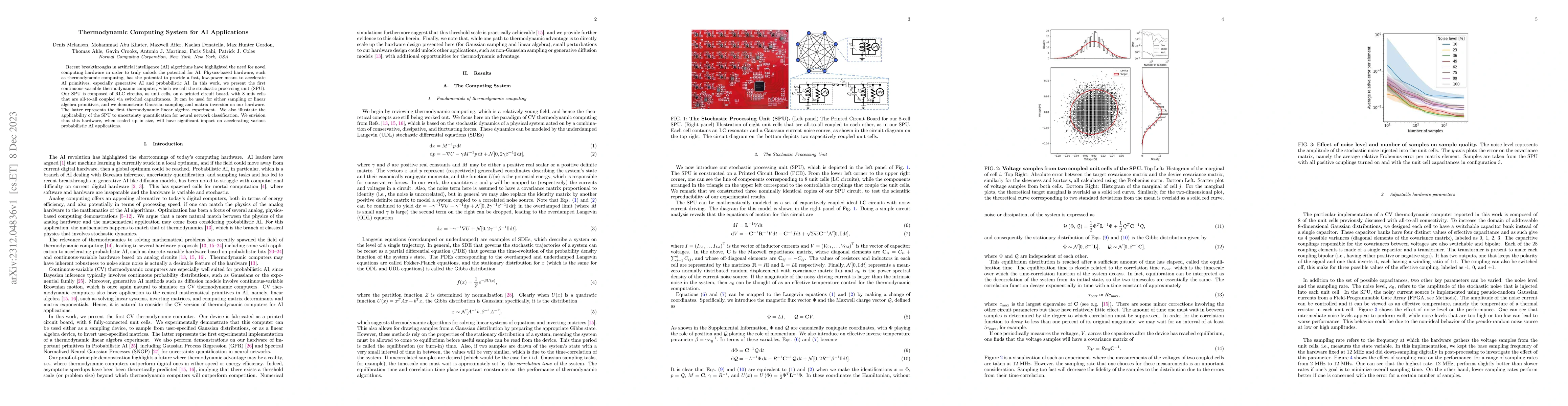 Thumbnail for Thermodynamic Computing System for AI Applications