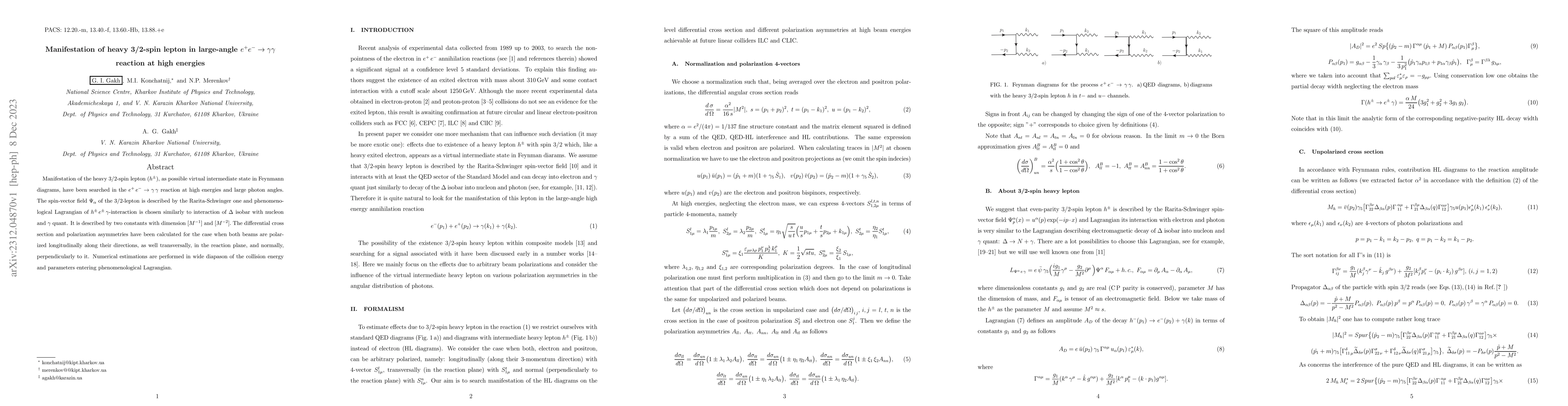 Thumbnail for Manifestation of heavy 3/2-spin lepton in large-angle $e^+e^-\rightarrow
  \gamma\gamma $ reaction at high energies