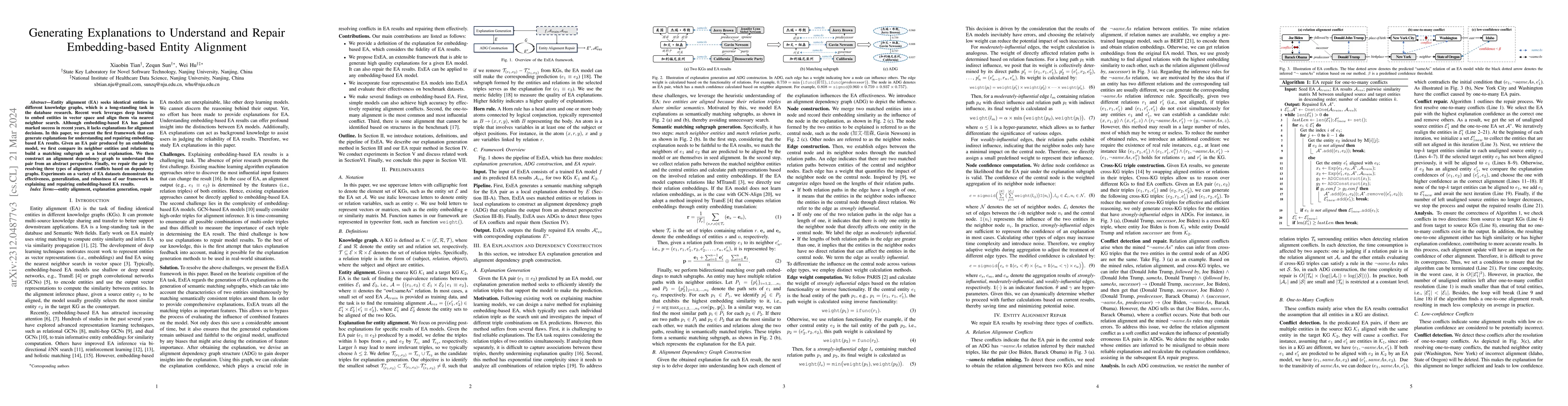 Thumbnail for Generating Explanations to Understand and Repair Embedding-based Entity
  Alignment