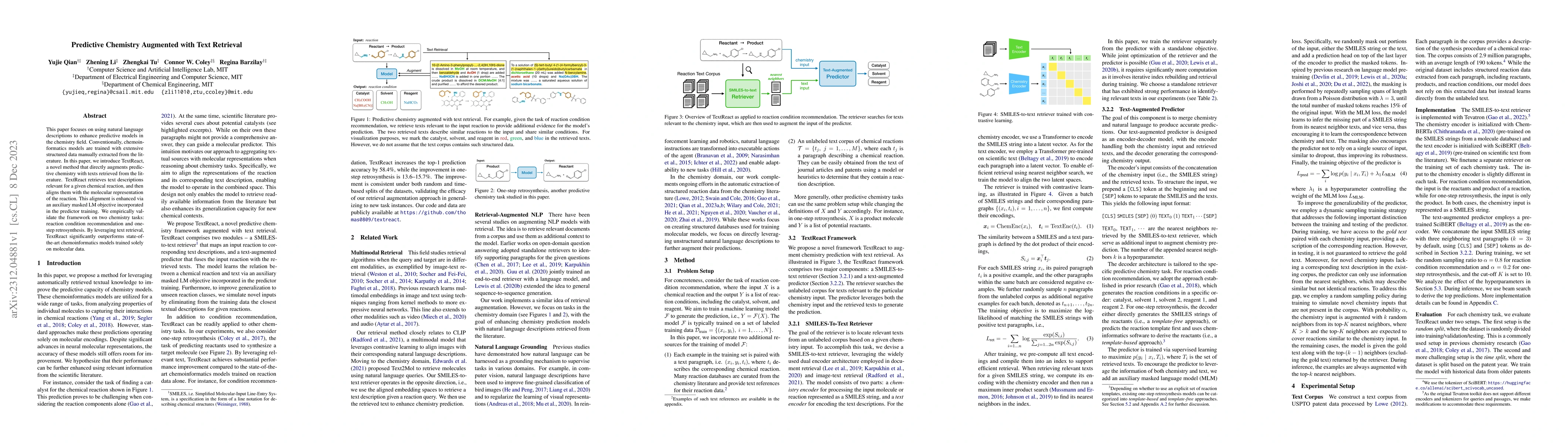 Thumbnail for Predictive Chemistry Augmented with Text Retrieval