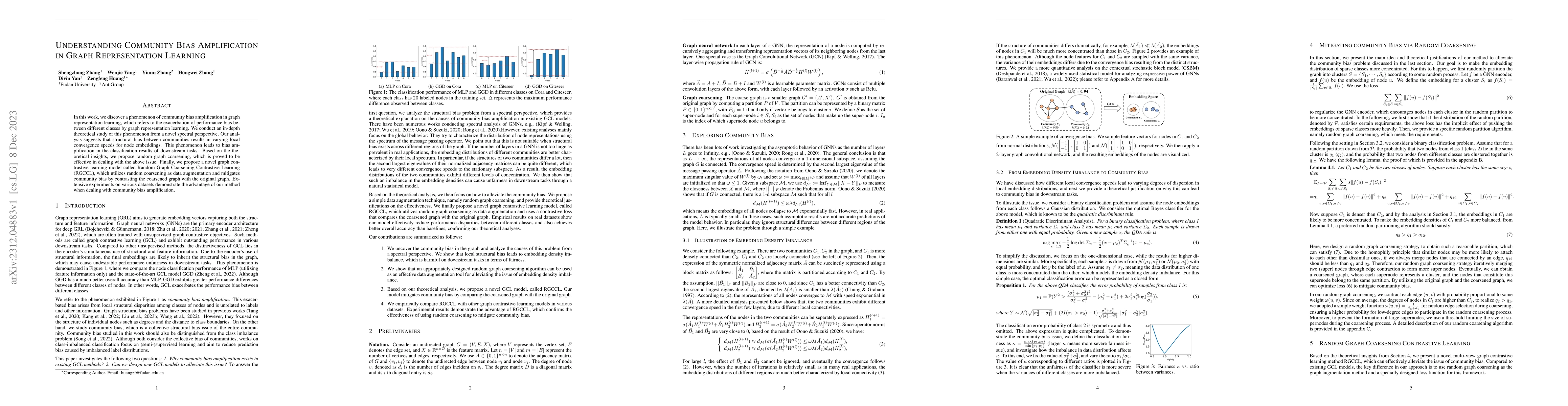 Thumbnail for Understanding Community Bias Amplification in Graph Representation
  Learning