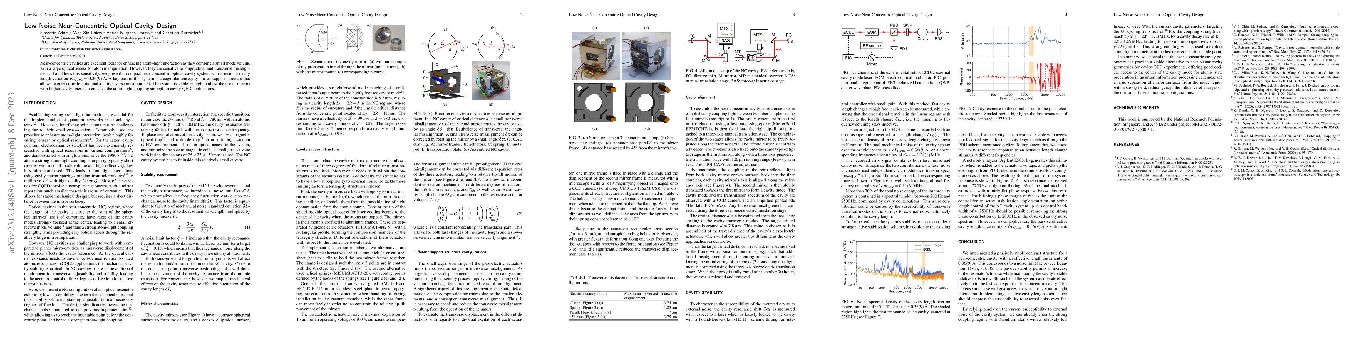 Thumbnail for Low Noise Near-Concentric Optical Cavity Design