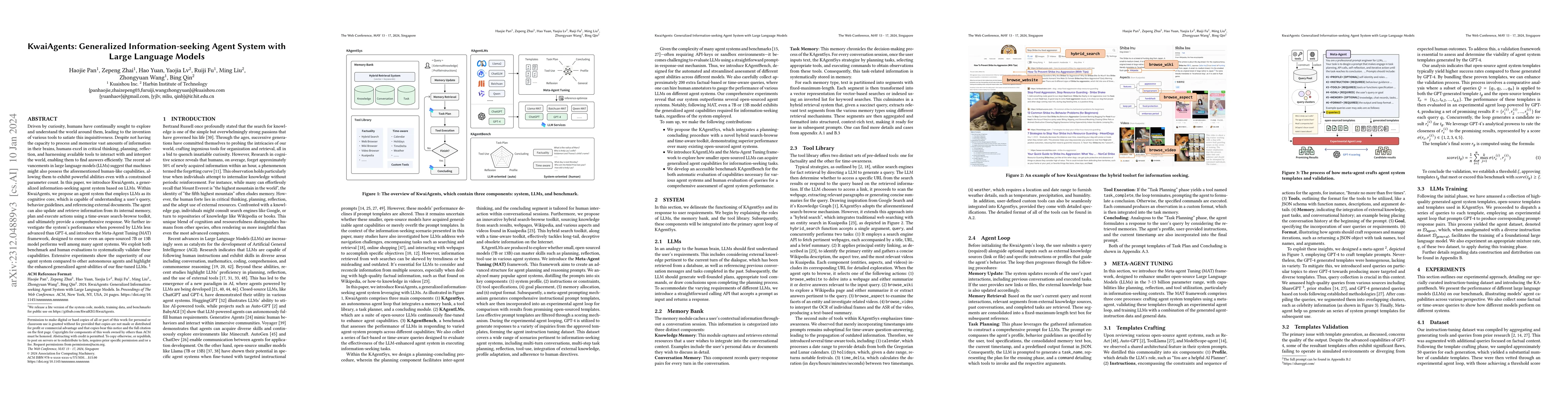 Thumbnail for KwaiAgents: Generalized Information-seeking Agent System with Large
  Language Models