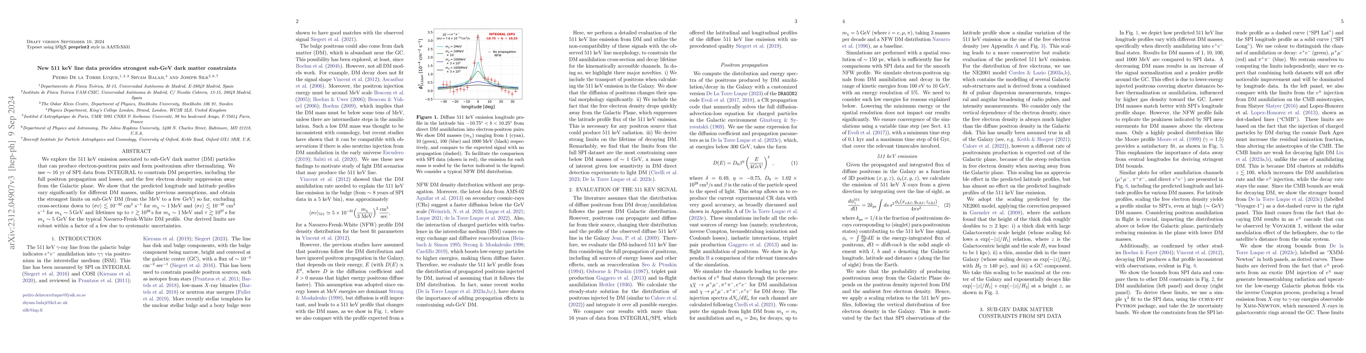 Thumbnail for New 511 keV line data provides strongest sub-GeV dark matter constraints