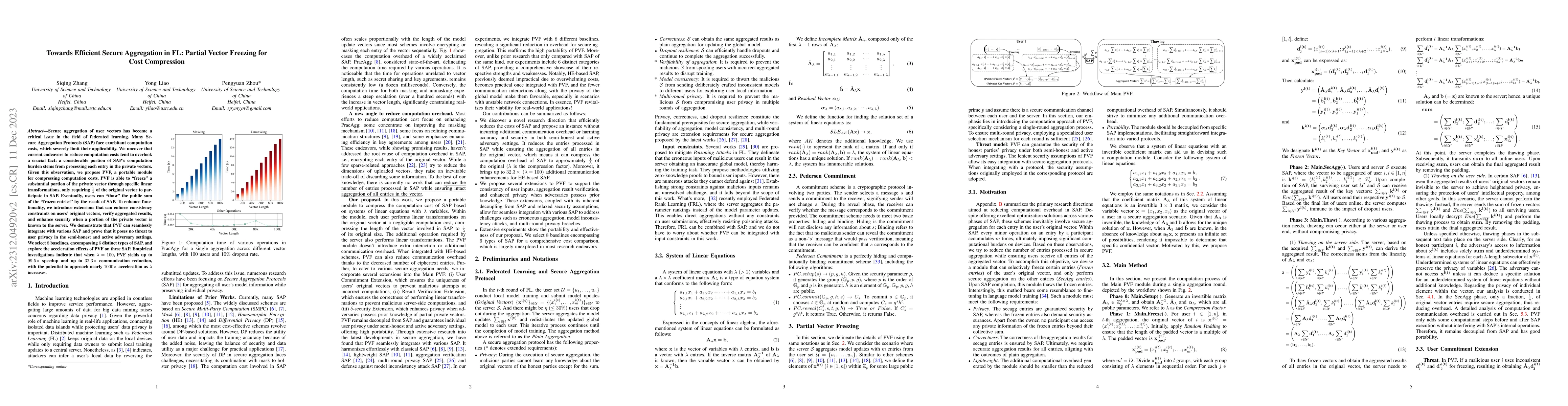 Thumbnail for Towards Efficient Secure Aggregation in FL: Partial Vector Freezing for
  Cost Compression