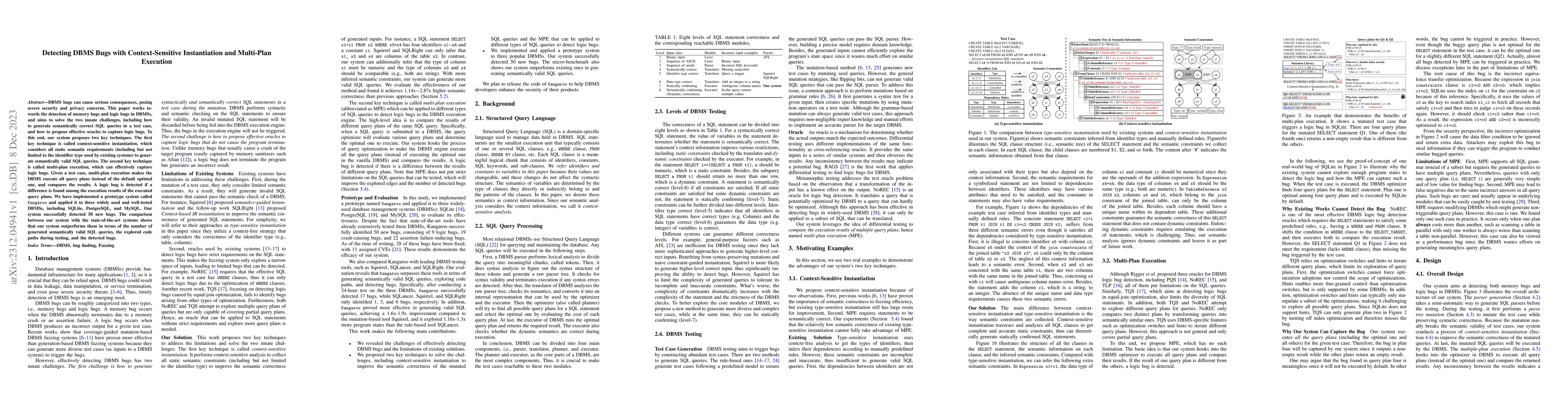 Thumbnail for Detecting DBMS Bugs with Context-Sensitive Instantiation and Multi-Plan
  Execution