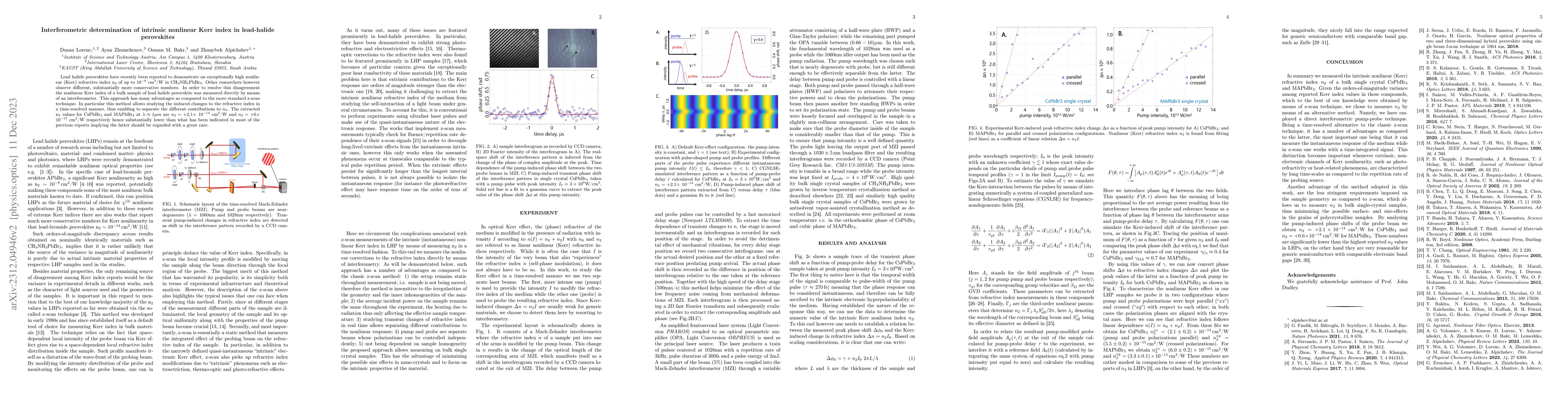 Thumbnail for Interferometric determination of intrinsic nonlinear Kerr index in
  lead-halide perovskites