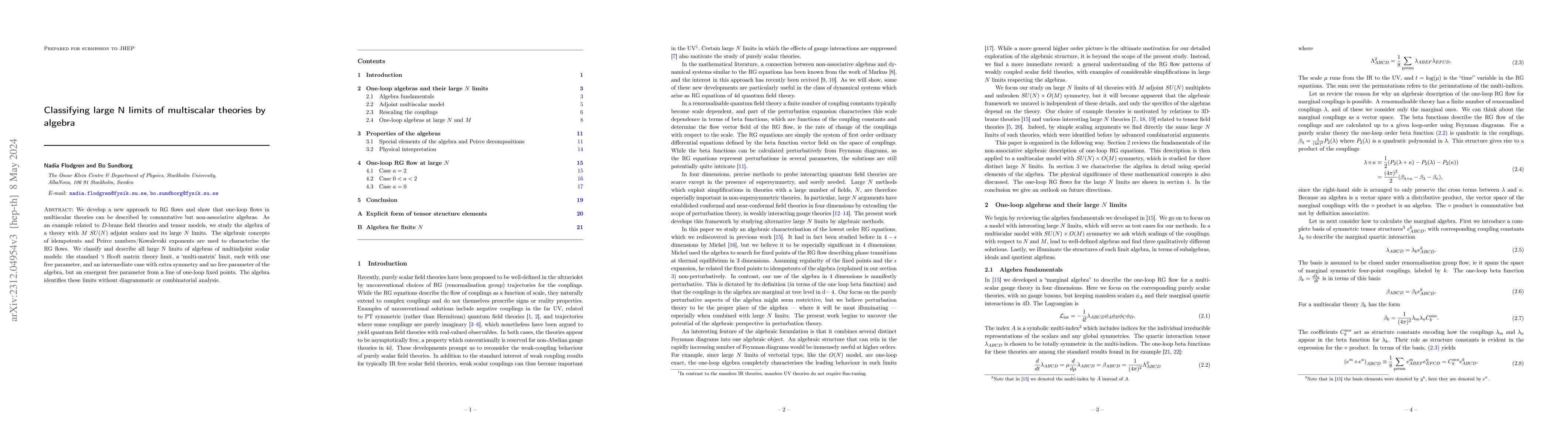 Thumbnail for Classifying large N limits of multiscalar theories by algebra