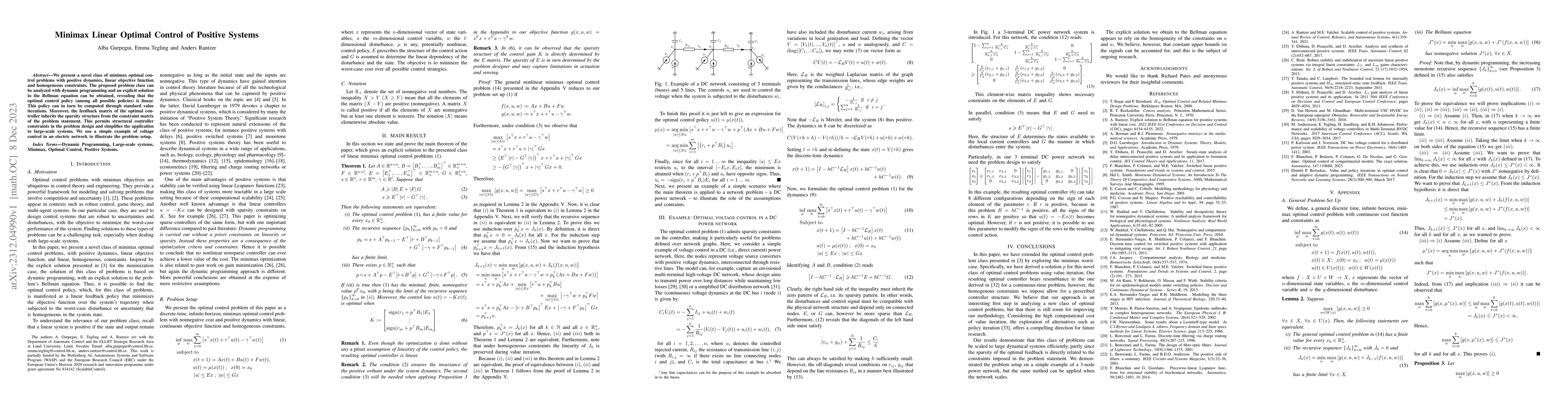 Thumbnail for Minimax Linear Optimal Control of Positive Systems