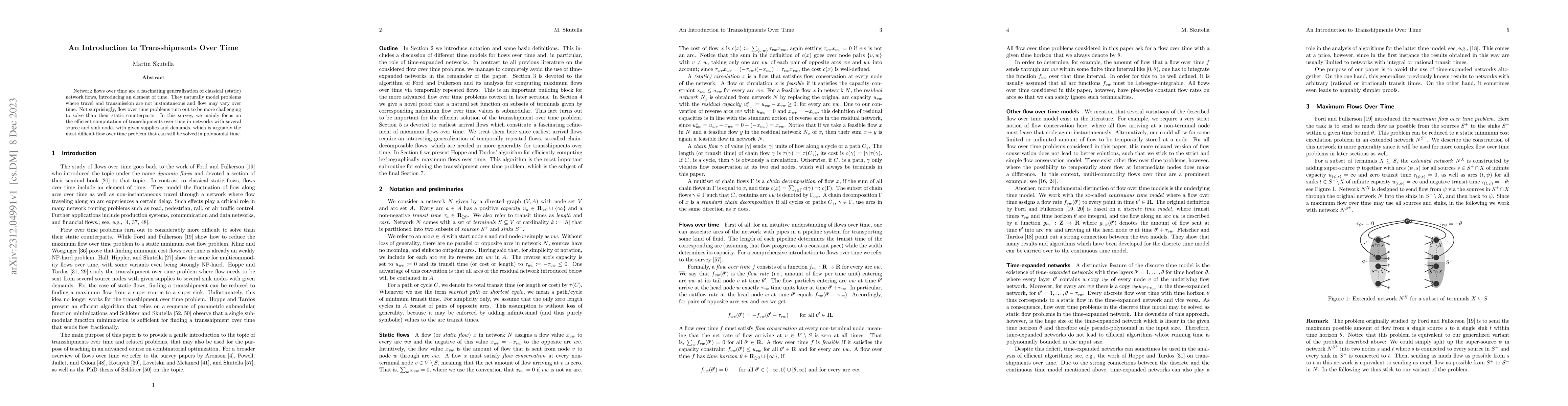 Thumbnail for An Introduction to Transshipments Over Time
