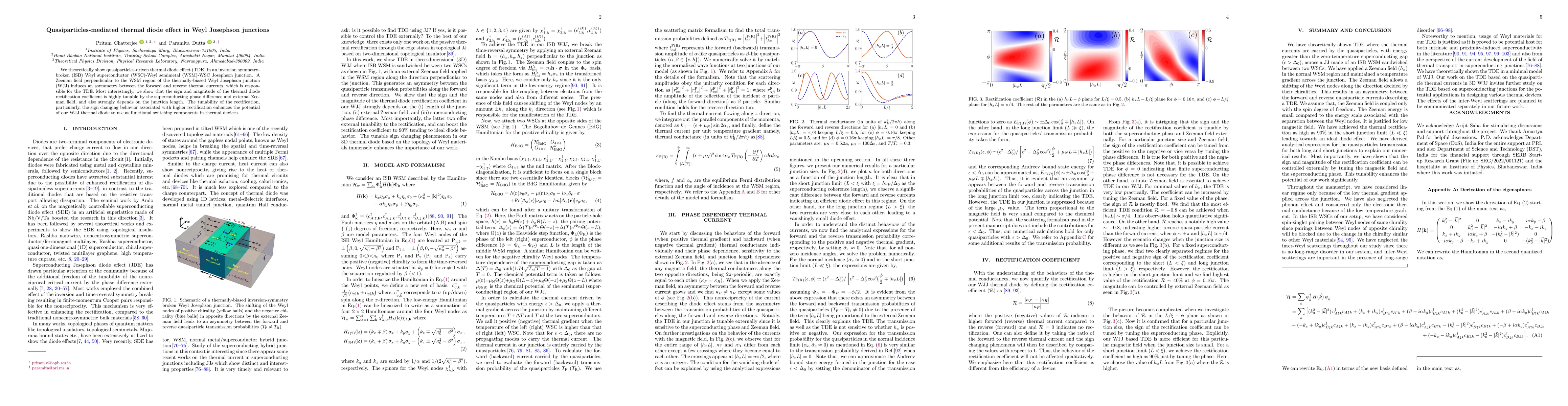 Thumbnail for Quasiparticles-mediated thermal diode effect in Weyl Josephson junctions