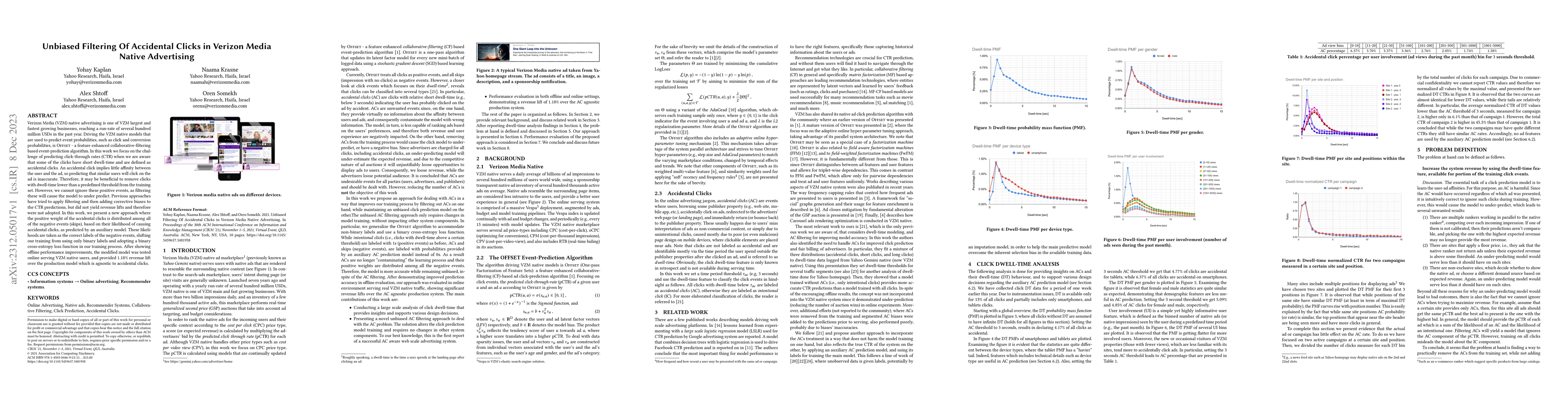 Thumbnail for Unbiased Filtering Of Accidental Clicks in Verizon Media Native
  Advertising