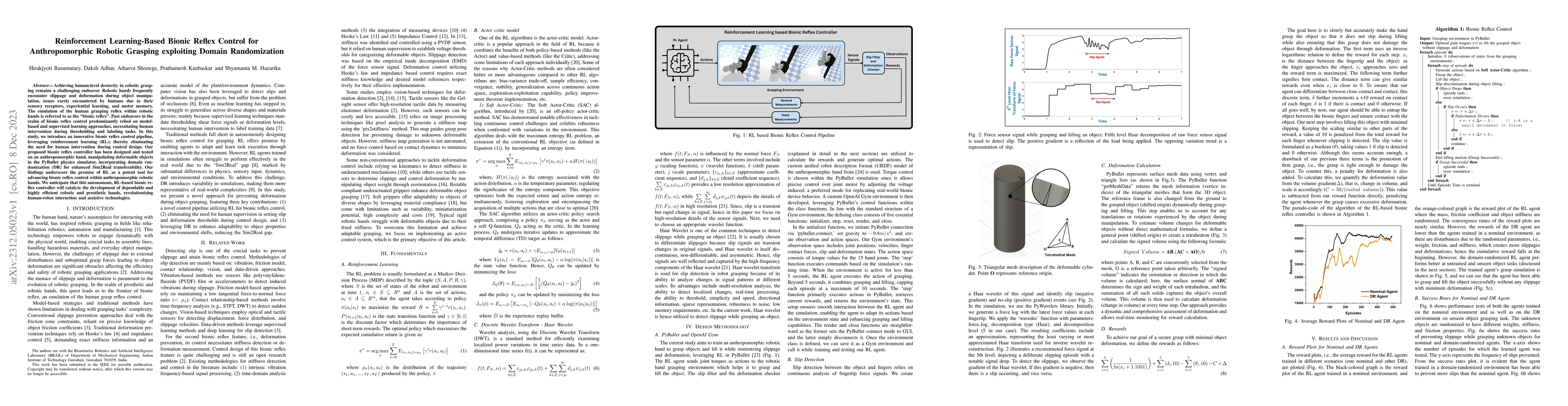 Thumbnail for Reinforcement Learning-Based Bionic Reflex Control for Anthropomorphic
  Robotic Grasping exploiting Domain Randomization