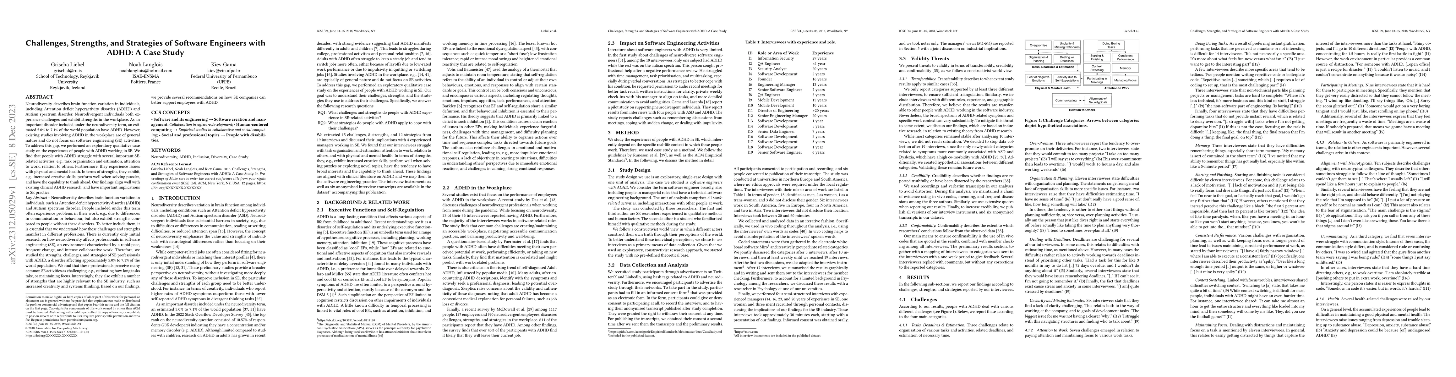 Thumbnail for Challenges, Strengths, and Strategies of Software Engineers with ADHD: A
  Case Study