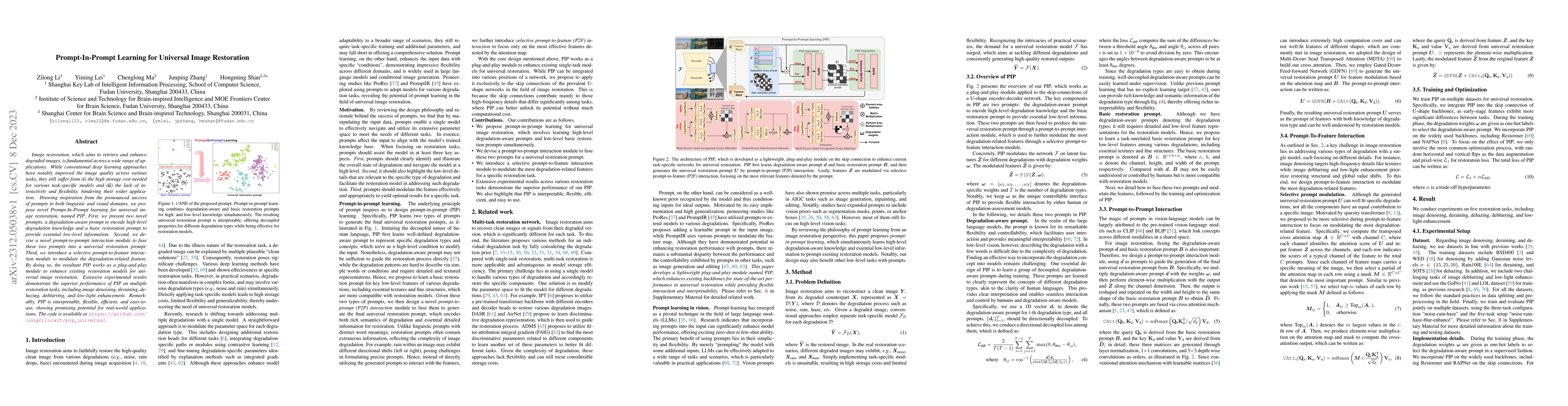 Thumbnail for Prompt-In-Prompt Learning for Universal Image Restoration