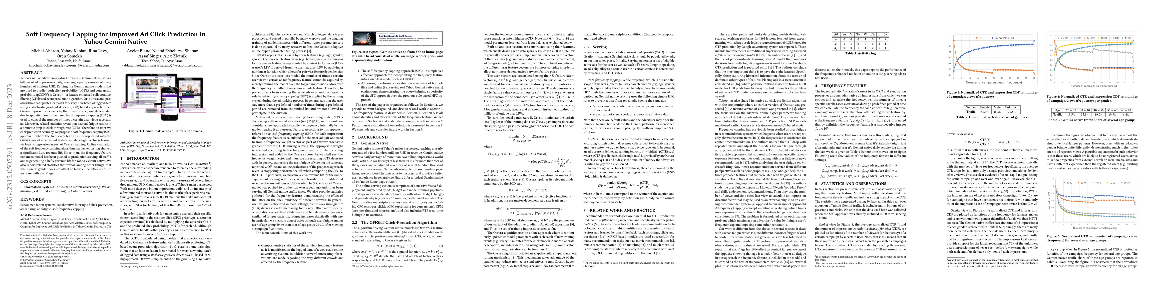 Thumbnail for Soft Frequency Capping for Improved Ad Click Prediction in Yahoo Gemini
  Native