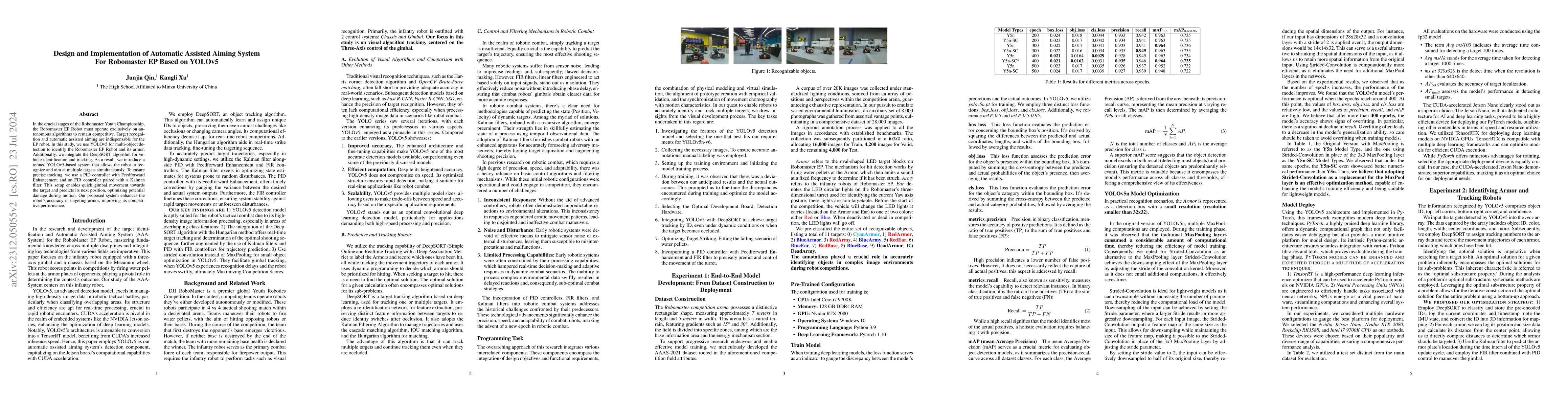 Thumbnail for Design and Implementation of Automatic Assisted Aiming System For
  Robomaster EP Based on YOLOv5