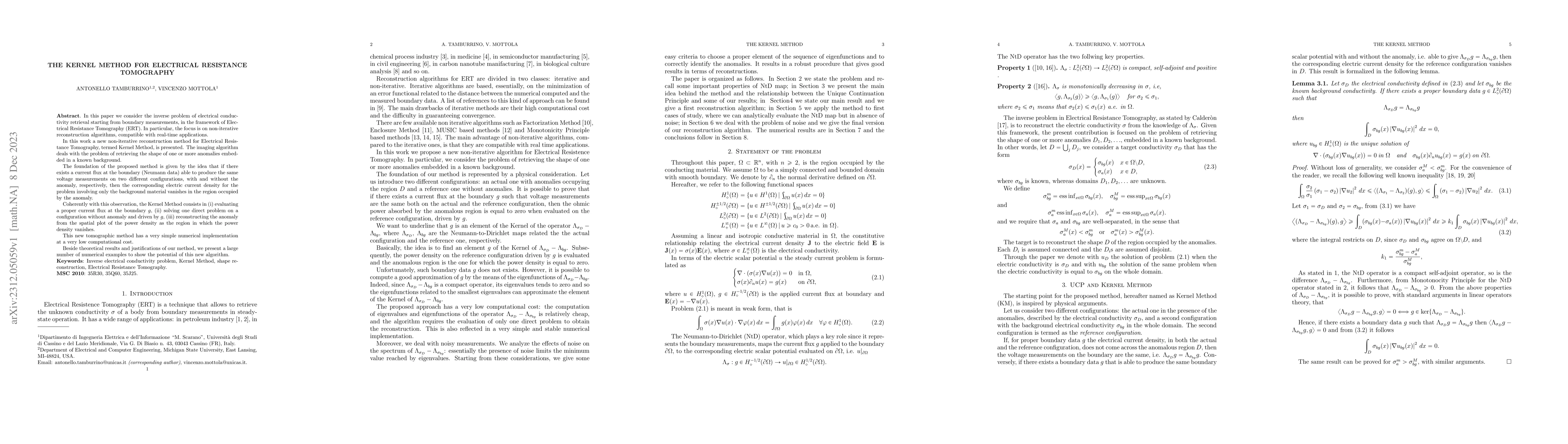 Thumbnail for The Kernel Method for Electrical Resistance Tomography