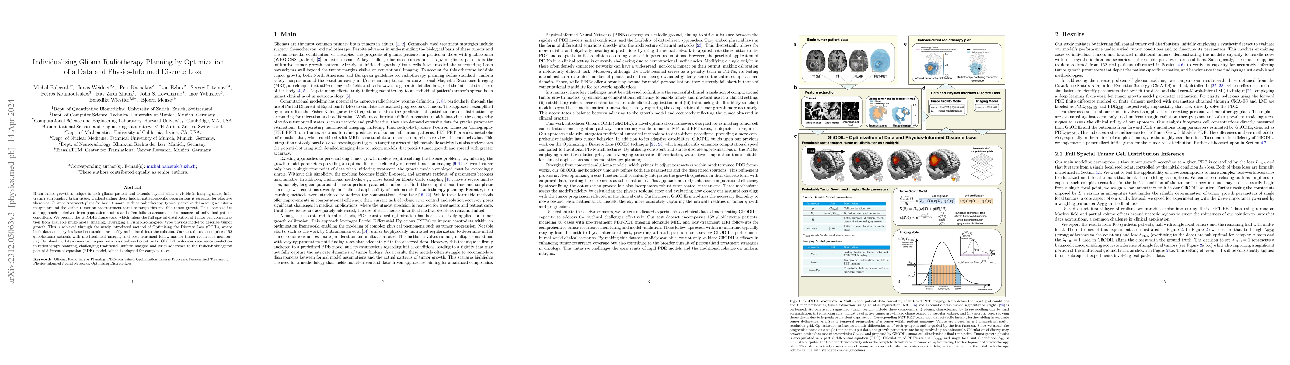 Thumbnail for Individualizing Glioma Radiotherapy Planning by Optimization of Data and
  Physics-Informed Discrete Loss
