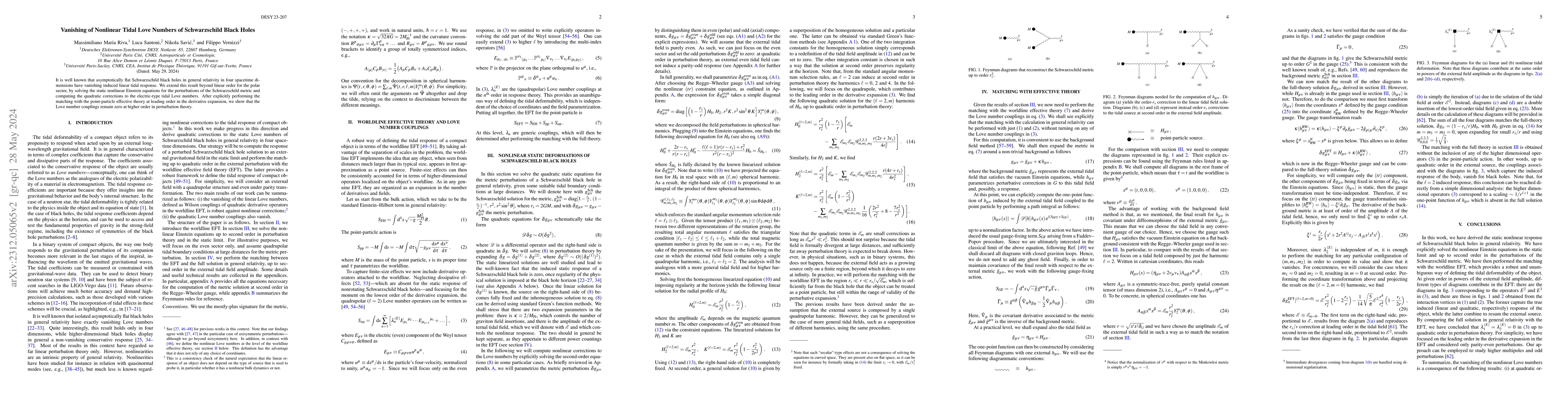 Thumbnail for Vanishing of Nonlinear Tidal Love Numbers of Schwarzschild Black Holes