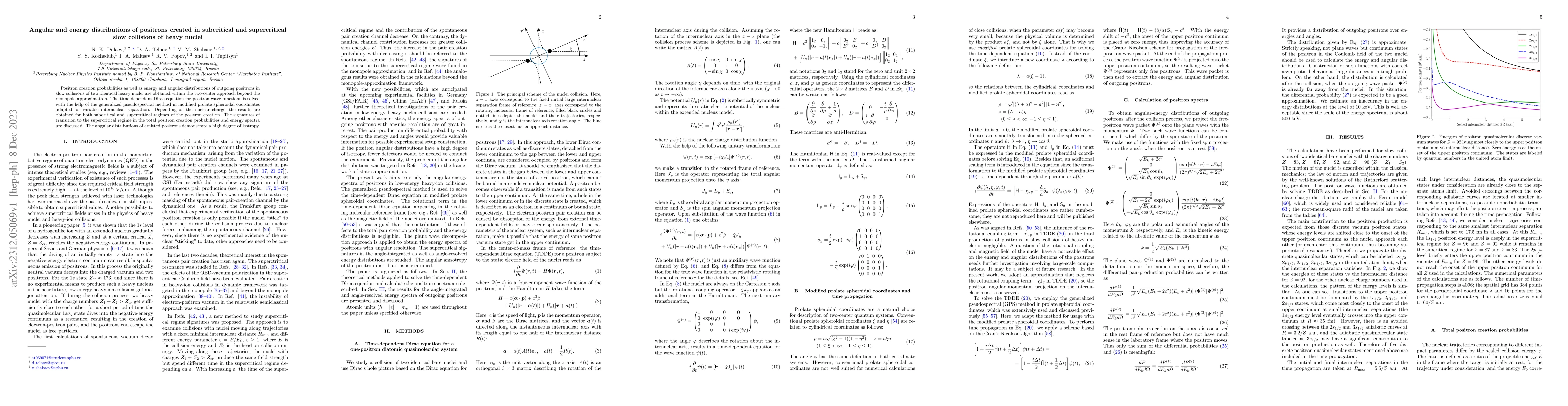 Thumbnail for Angular and energy distributions of positrons created in subcritical and
  supercritical slow collisions of heavy nuclei