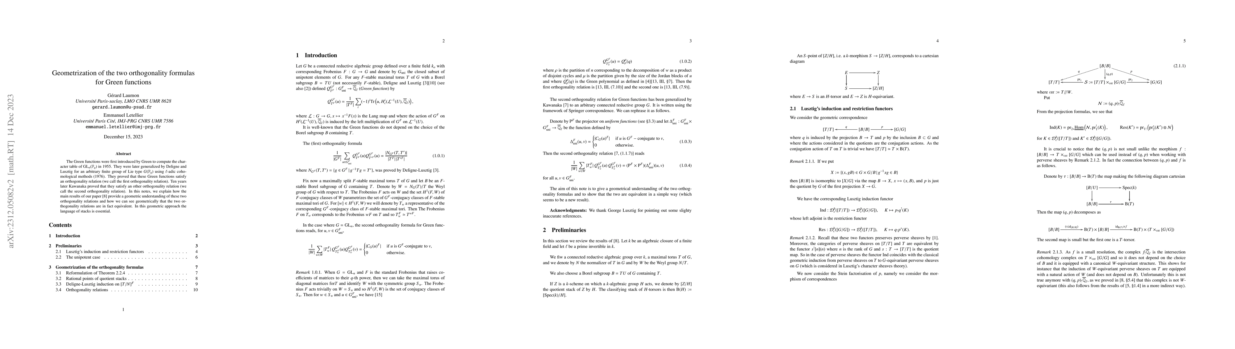 Thumbnail for Geometrization of the two orthogonality formulas for Green functions