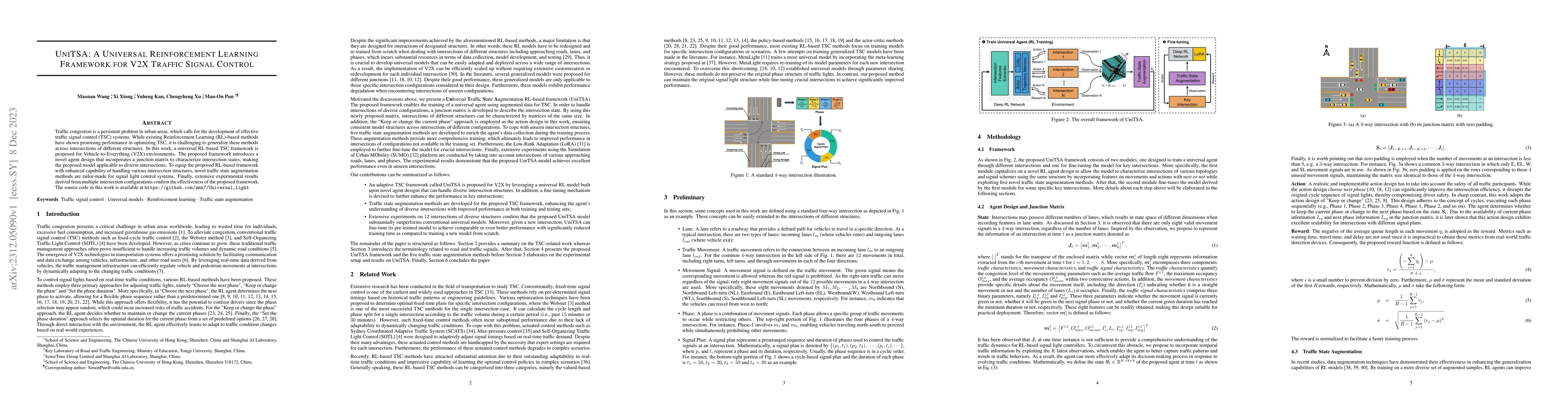 Thumbnail for UniTSA: A Universal Reinforcement Learning Framework for V2X Traffic
  Signal Control