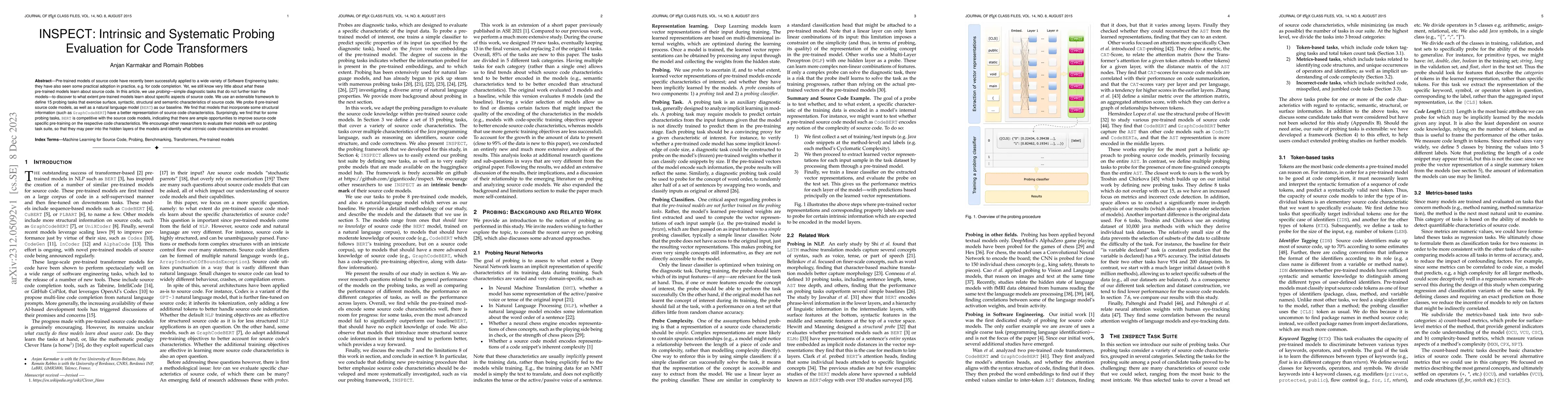 Thumbnail for INSPECT: Intrinsic and Systematic Probing Evaluation for Code
  Transformers