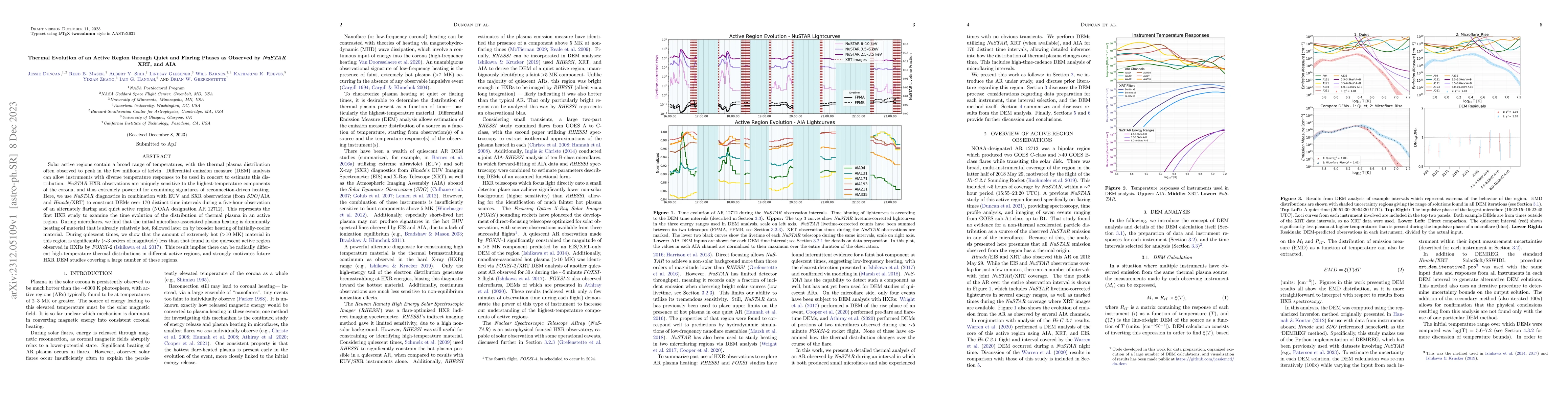 Thumbnail for Thermal Evolution of an Active Region through Quiet and Flaring Phases
  as Observed by NuSTAR XRT, and AIA
