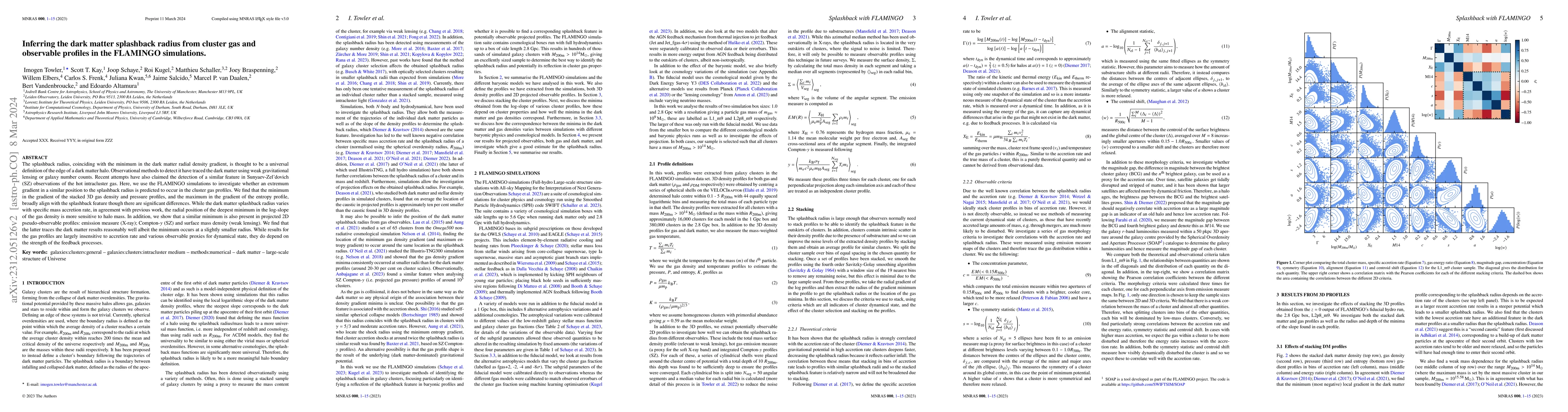 Thumbnail for Inferring the dark matter splashback radius from cluster gas and
  observable profiles in the FLAMINGO simulations