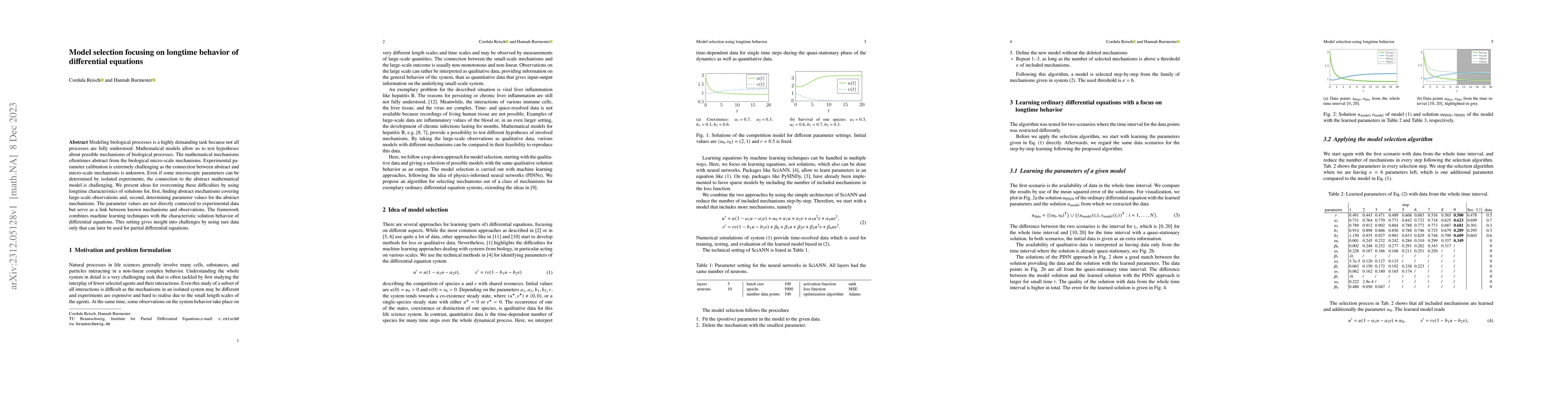 Thumbnail for Model selection focusing on longtime behavior of differential equations