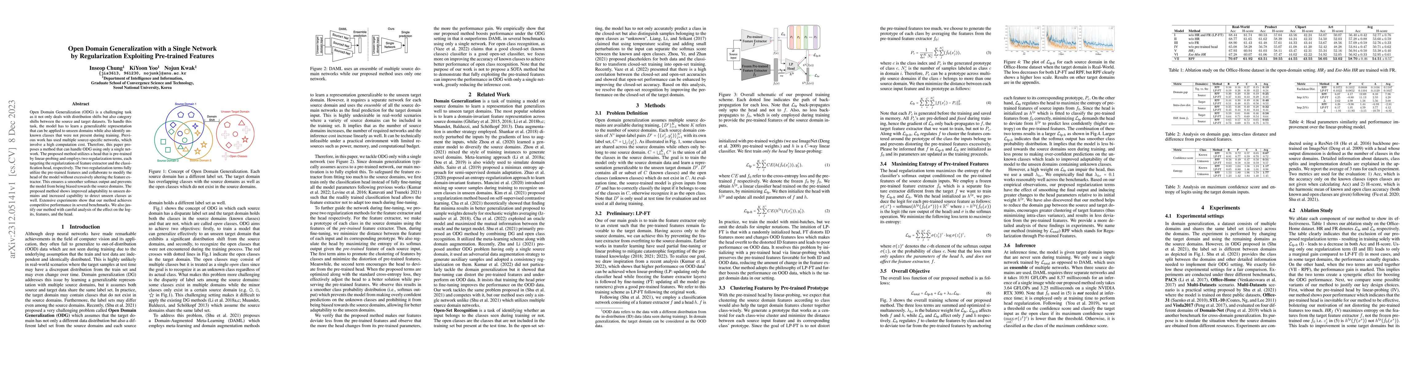 Thumbnail for Open Domain Generalization with a Single Network by Regularization
  Exploiting Pre-trained Features