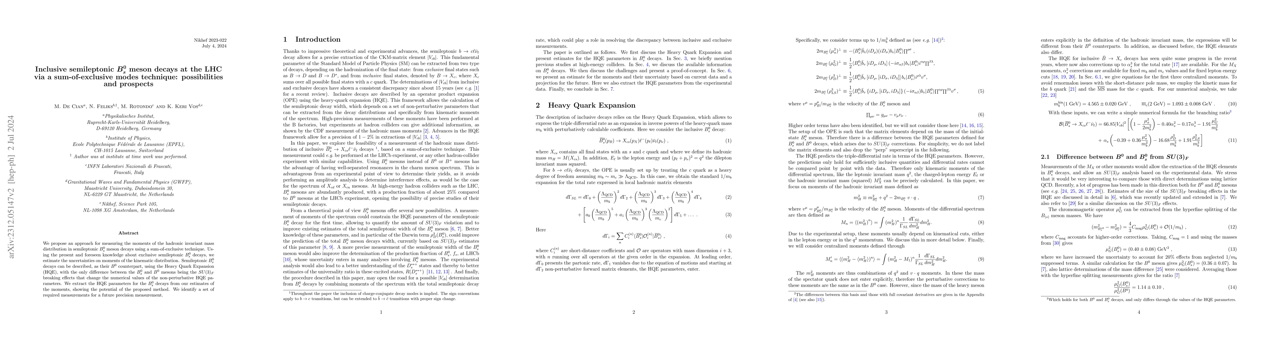 Thumbnail for Inclusive semileptonic $B_{s}^{0}$ meson decays at the LHC via a
  sum-of-exclusive modes technique: possibilities and prospects