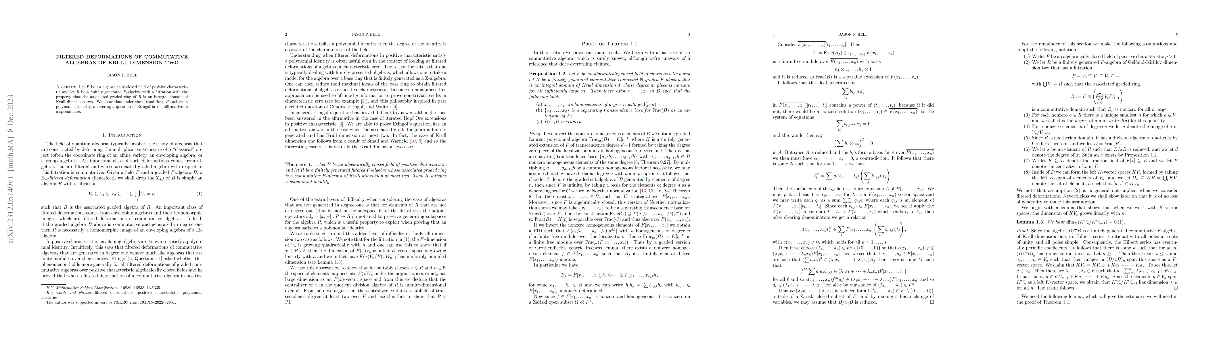 Thumbnail for Filtered deformations of commutative algebras of Krull dimension two