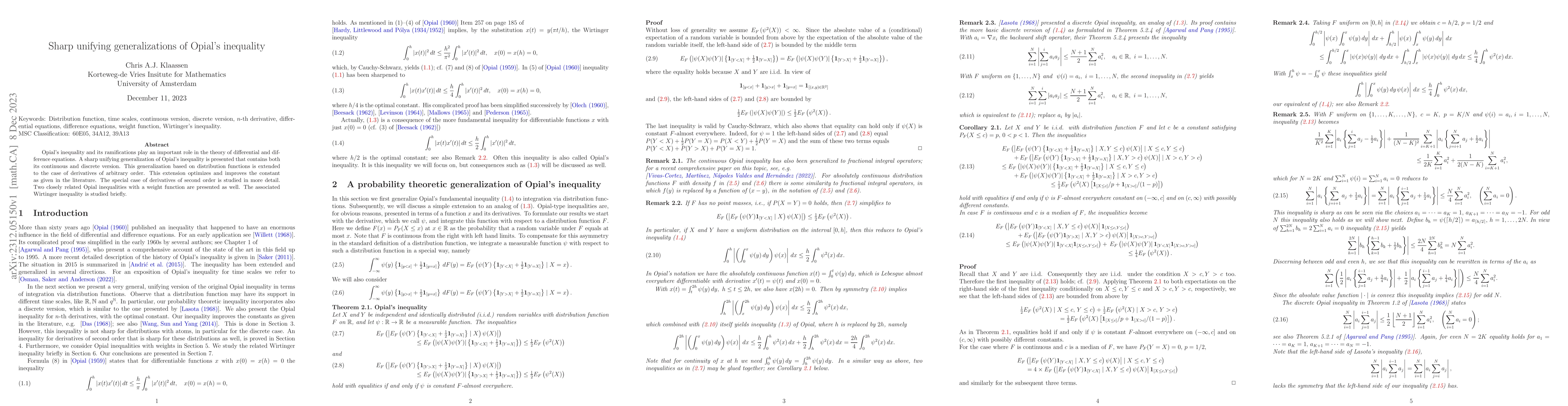 Thumbnail for Sharp unifying generalizations of Opial's inequality