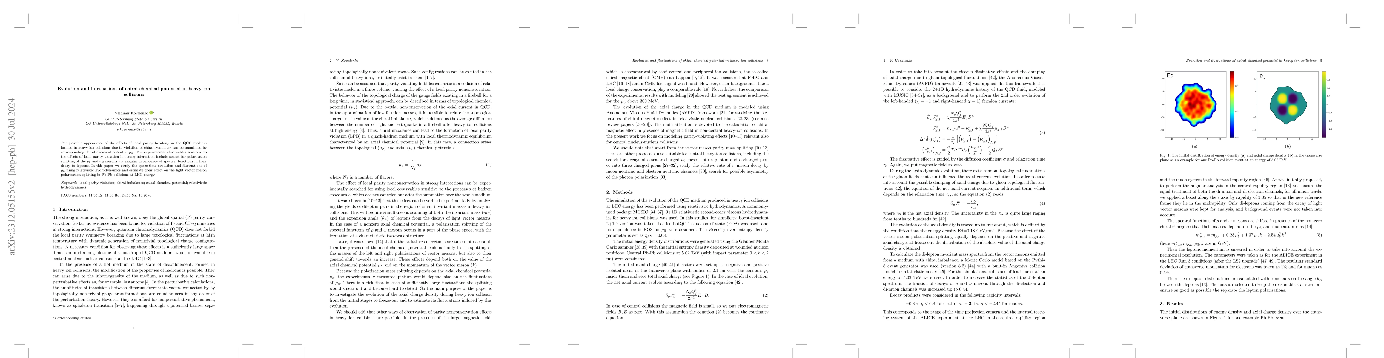 Thumbnail for Evolution and fluctuations of chiral chemical potential in heavy ion
  collisions